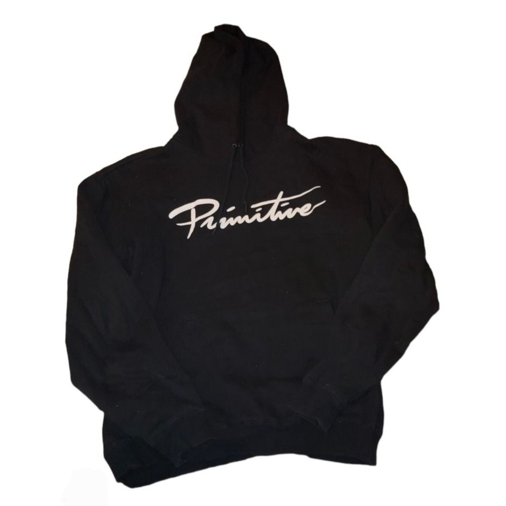 Primitive NUEVO SCRIPT HOODY Black White Print Hoodie Pullover Sweatshirt 3XL